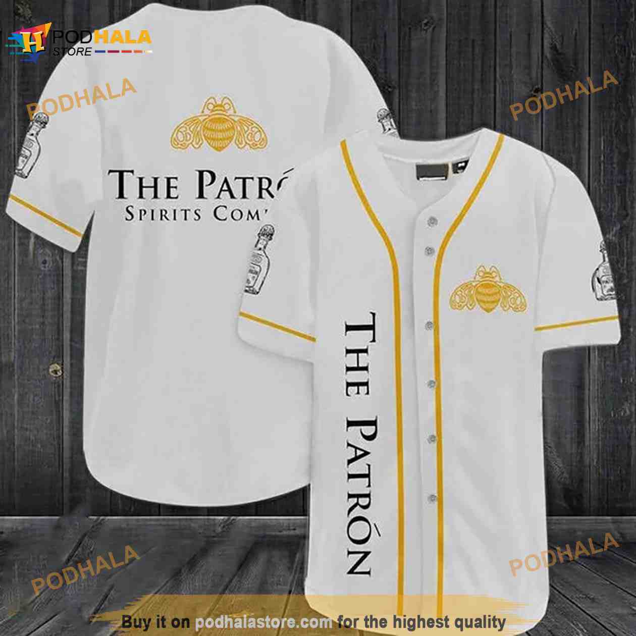 White Patrón Tequila 3D Baseball Jersey