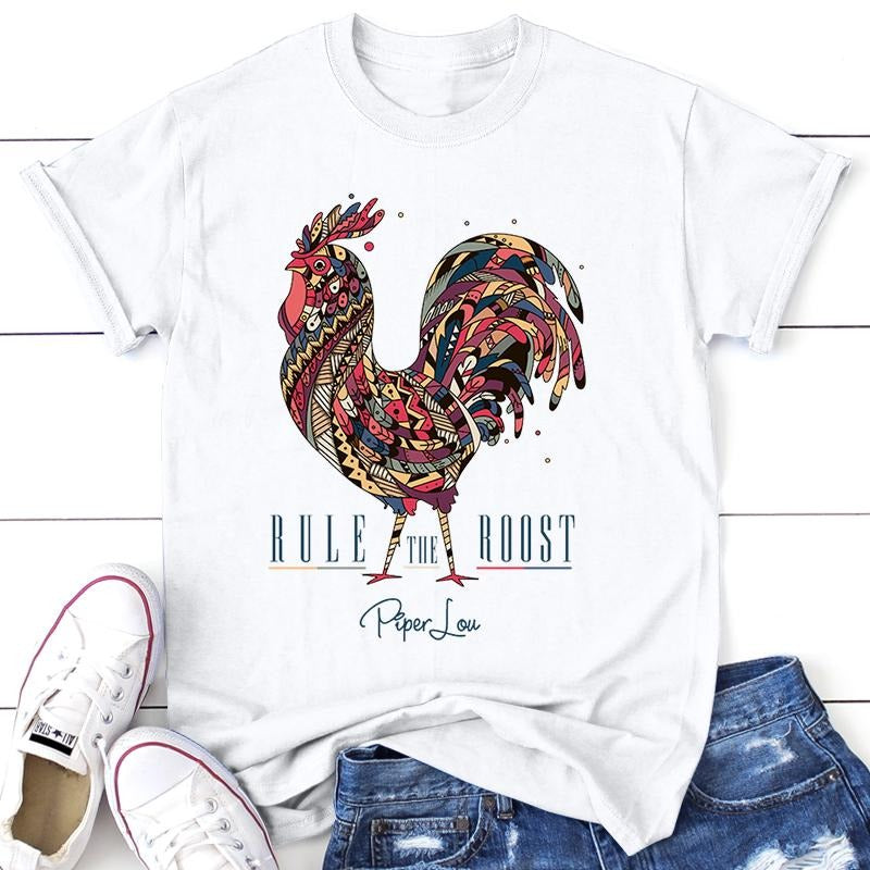 Rule The Roost Tee, Proudly Printed In The USA, Tee Gray / White, #sassy #cute #colorprint Hoodie, Sweatshirt