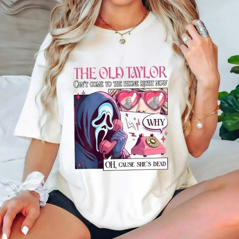 Whos Afraid Of Little Old Me Shirt Ghostface, Music Lover Shirrt, Gift For Her Cant Come To The Phone Right Now Shirt Halloween Tshirt Music Halloween Shirt Cotton Top