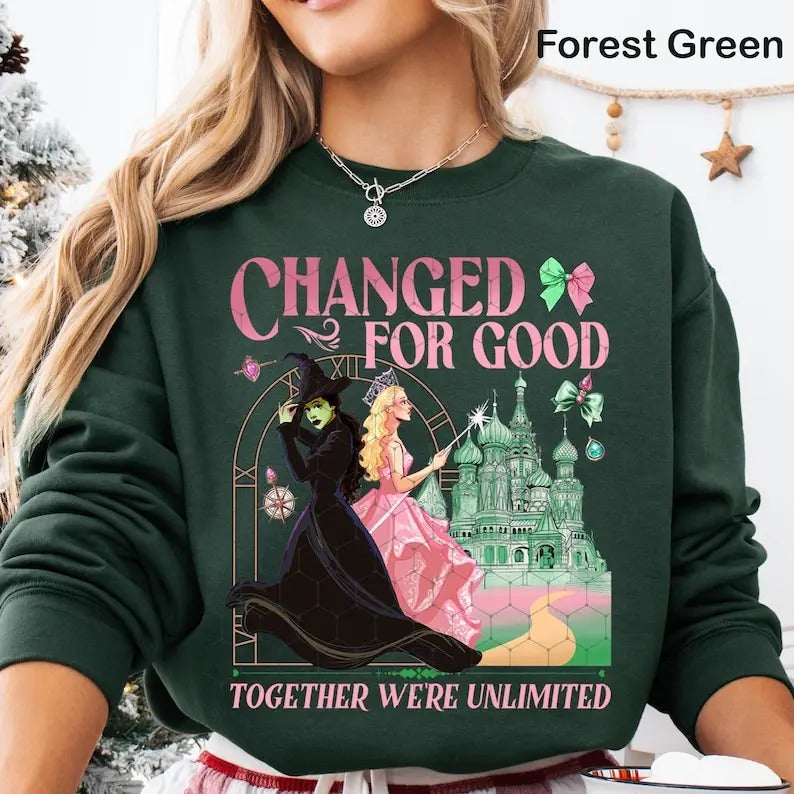 Wicked Change For Good Sweatshirt, Defy Gravity Broomstick Magic Wand, Wizard Movie Fan Shirt, Wicked, Musical Fan Gift, Wicked Movie Hoodie