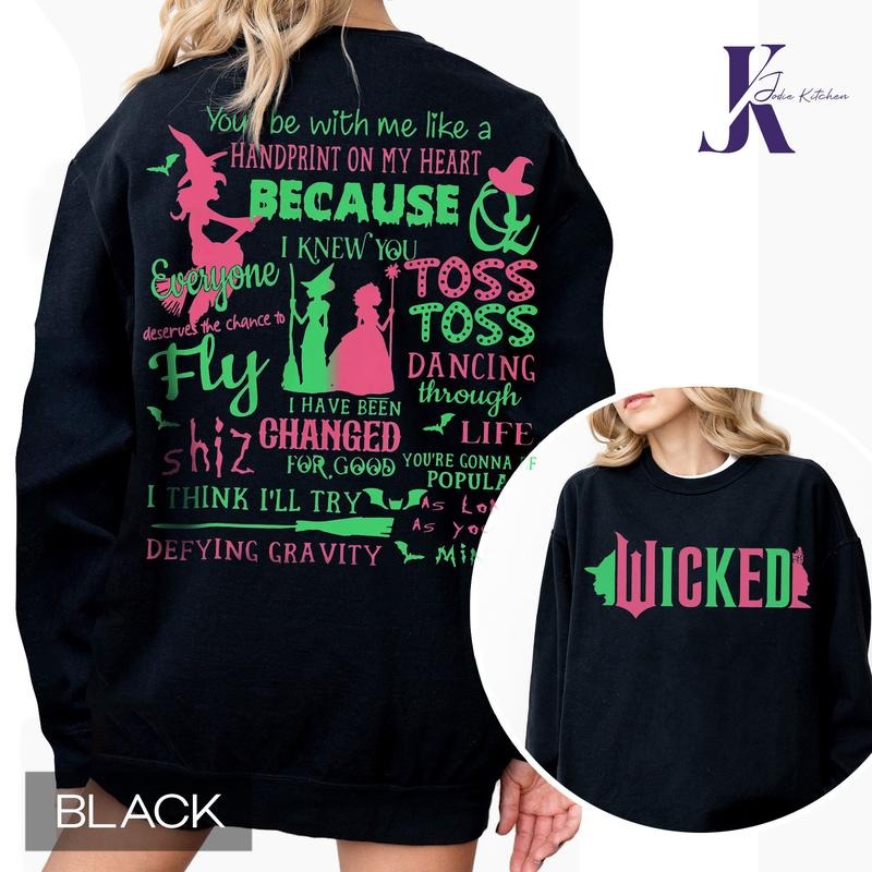 Wicked Glitter Shirt, Wicked Defy Gravity Broomstick Magic Wand Shirt, Wizard of Oz Movie Fan Sweatshirt, Changed For Good Shirt