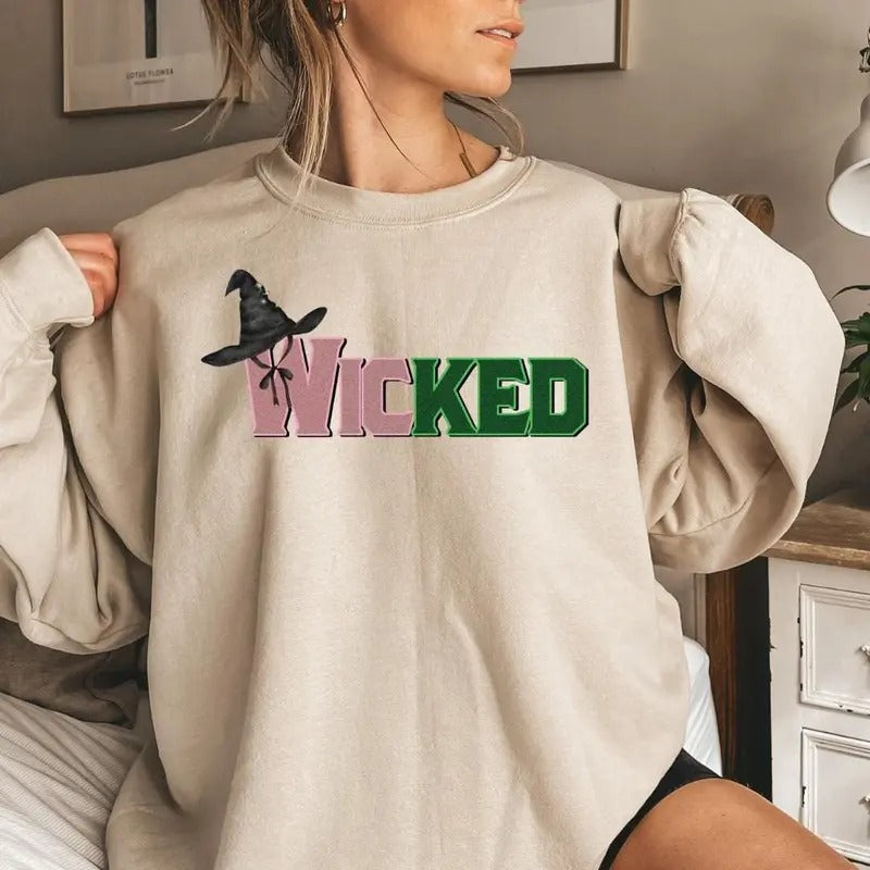 Wicked Musical Sweatshirt, Wicked Sweatshirt, Defy Gravity Broomstick Magic Wand, Wizard Movie Fan Shirt, Wicked Musical Fan Gift