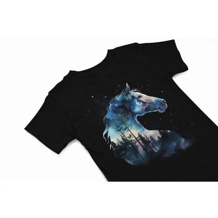 Wild Horse T-Shirt, Horse Graphic tee, Cute animal Tee, Stallion, Equestrian t shirt, Horse lover gift, Horse Tee, unique horse apparel Made in USA
