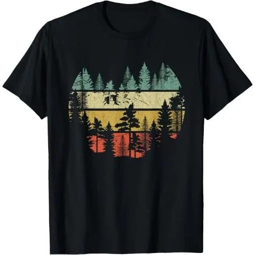 Wildlife Trees Outdoors Nature Retro Forest Sleeveless T-Shirt Made in USA