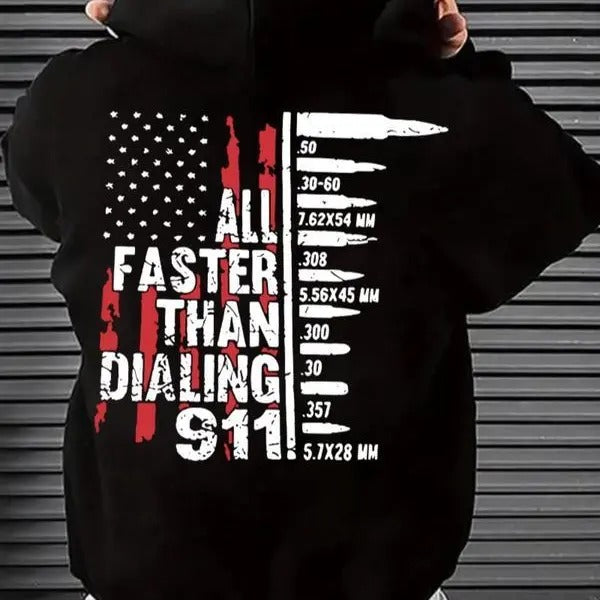 All Faster American Flag Hoodie/Sweatshirt/T-Shirt, For Men/Women - Unisex Style, 100% Cotton, Pullover unisex hoodie
