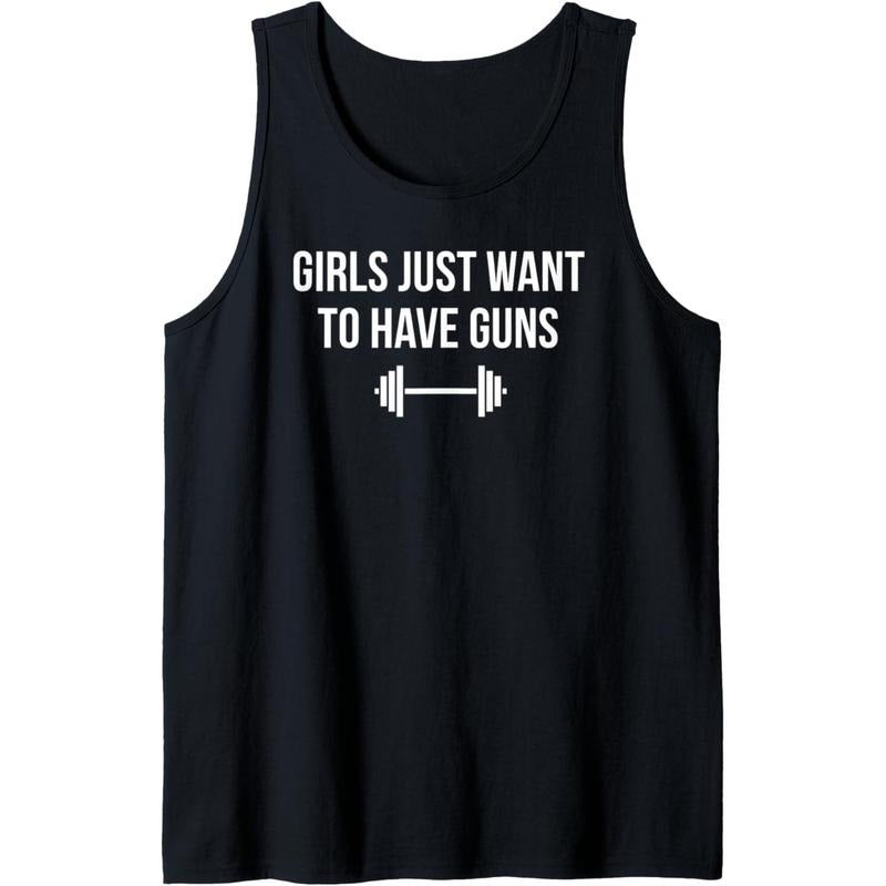 Women Workout Funny Girls Just Want to Have Guns Funny Tank Top MADE IN USA T-Shirts, Hoodie, Sweatshirt | WearSparks.com