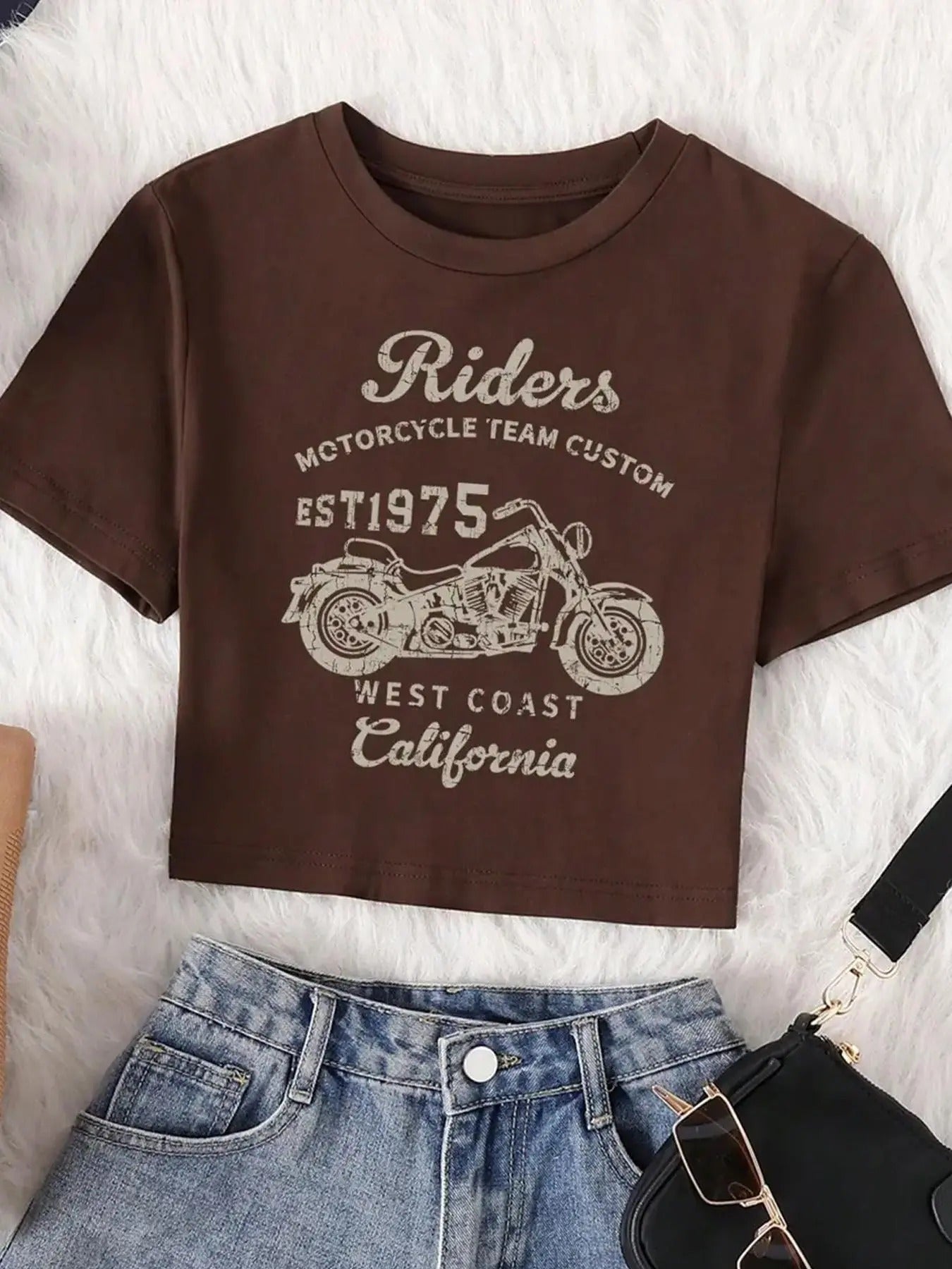 Women's Cartoon Graphic Print Round Neck Crop Tee, Fashion Casual Short Sleeve T-shirt for Daily Wear, Ladies Summer Clothesstyle{n002}2