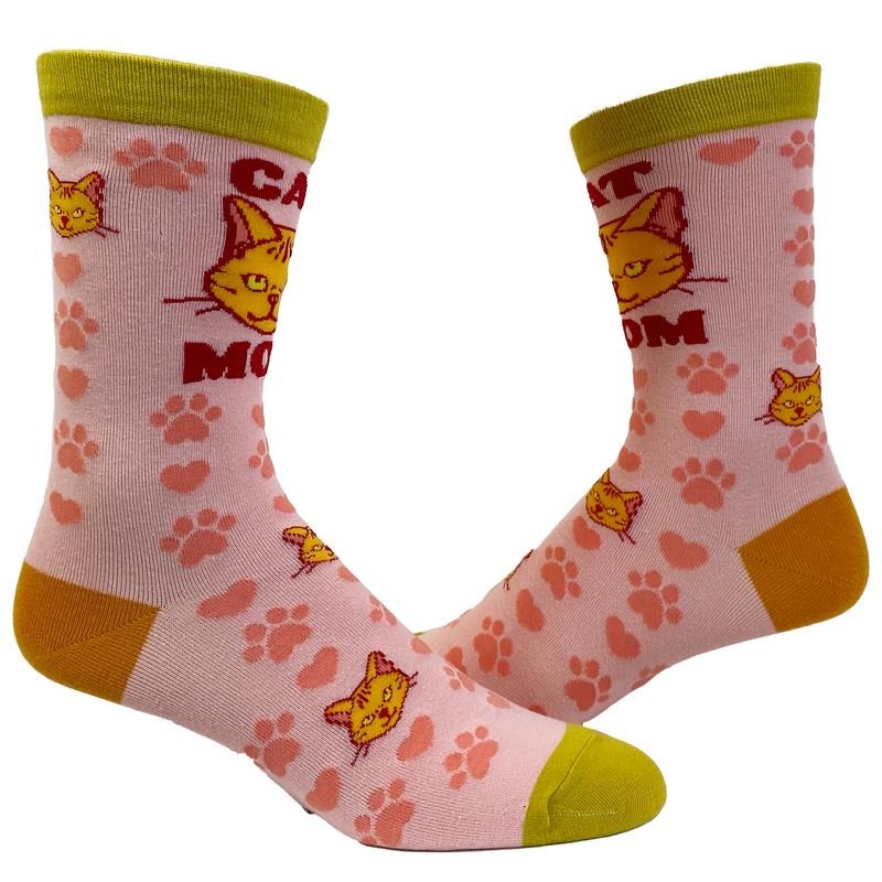 Women's Cat Mom Socks Funny Pet Kitty Animal Lover Mothers Day Graphic Footwear Funny Graphic Socks Comfortable Fitted...