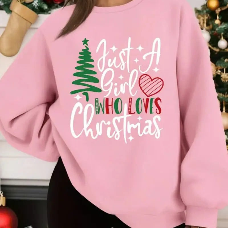 Women's Christmas Tree Sweatshirt, Casual Long Sleeve Round Neck Pullover for Daily Wear, Ladies Fall & Winter Clothes For Men For Women