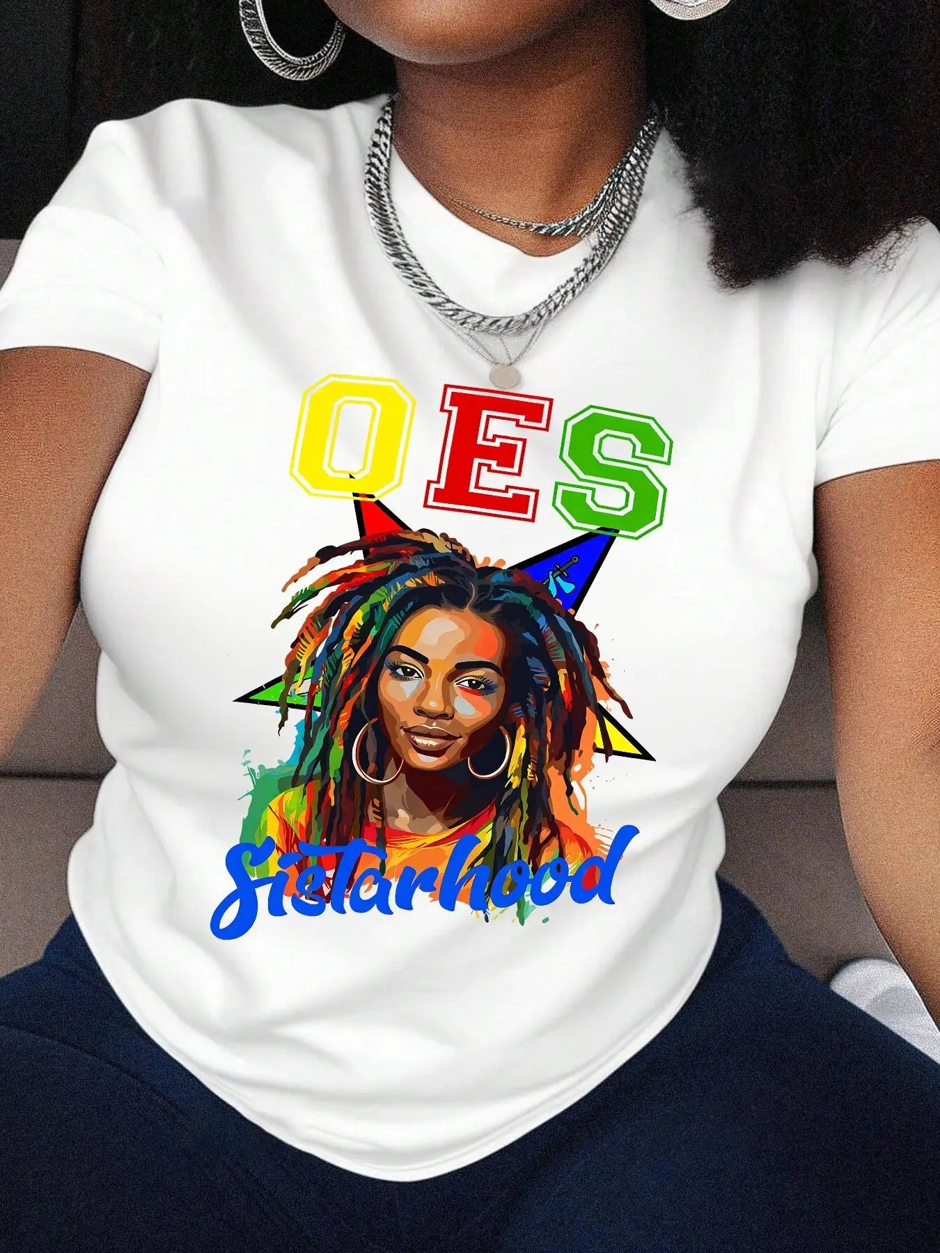 Women's Letter & Figure Print Round Neck Tee, Fashion Casual Crew Neck Short Sleeve T-Shirt for Daily Holiday Vacation Outdoor Wear, Ladies Clothes for Summer