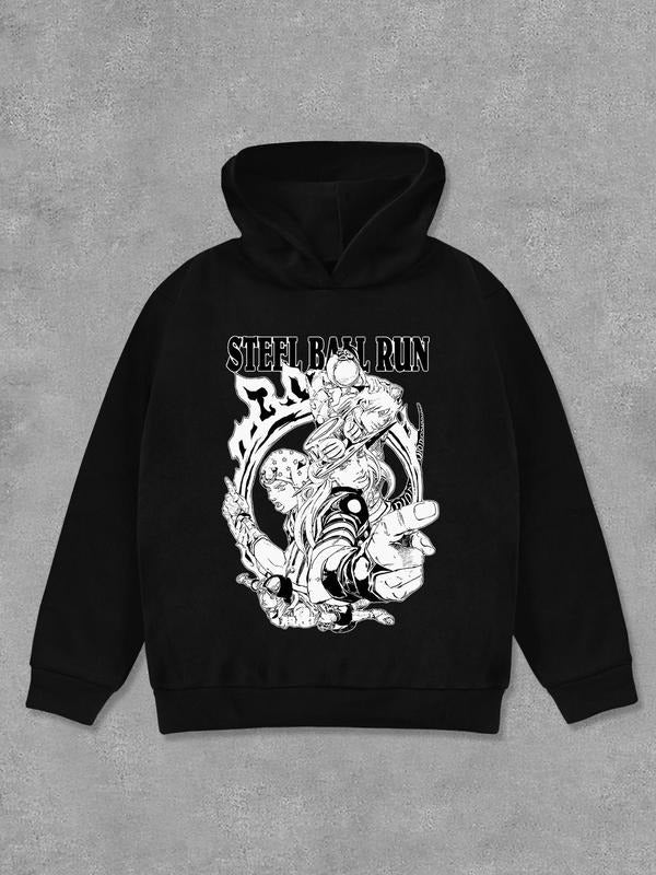 Women's Letter & Graphic Print Hoodie, Fashion Casual Long Sleeve Hooded Sweatshirt for Daily Holiday Outdoor Wear, Women Clothing for Fall & Winter