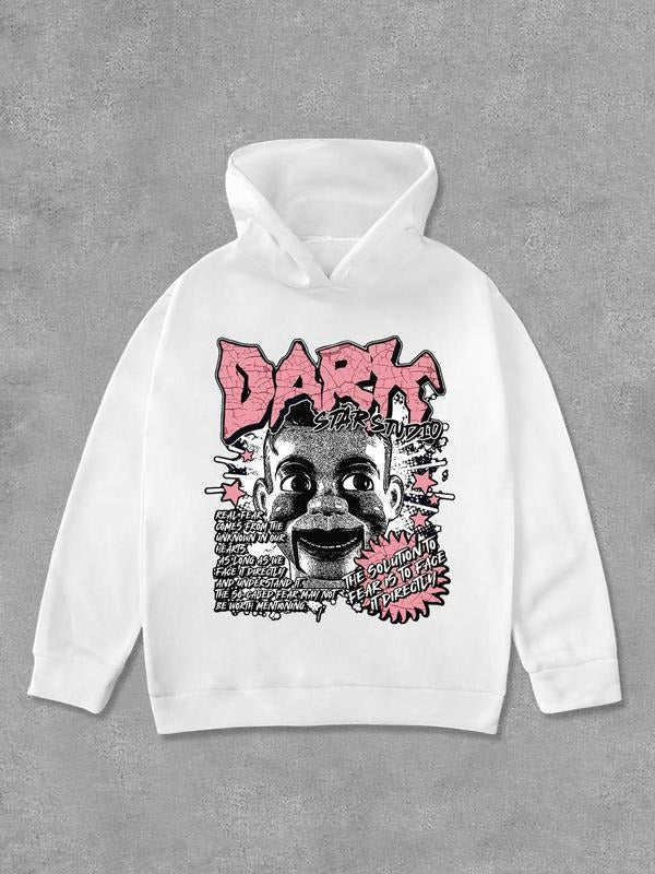 Women's Letter & Graphic Print Hoodie, Fashion Casual Long Sleeve Hooded Sweatshirt for Daily Holiday Outdoor Wear, Women Clothing for Fall & Winterstyle{n002}2