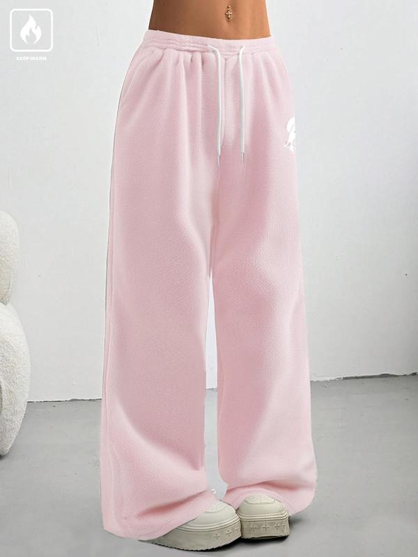 Women's Letter Embroidery Sweatpants, Casual Comfy Corduroy Trousers for Daily Wear, Ladies Bottoms for All Seasons...