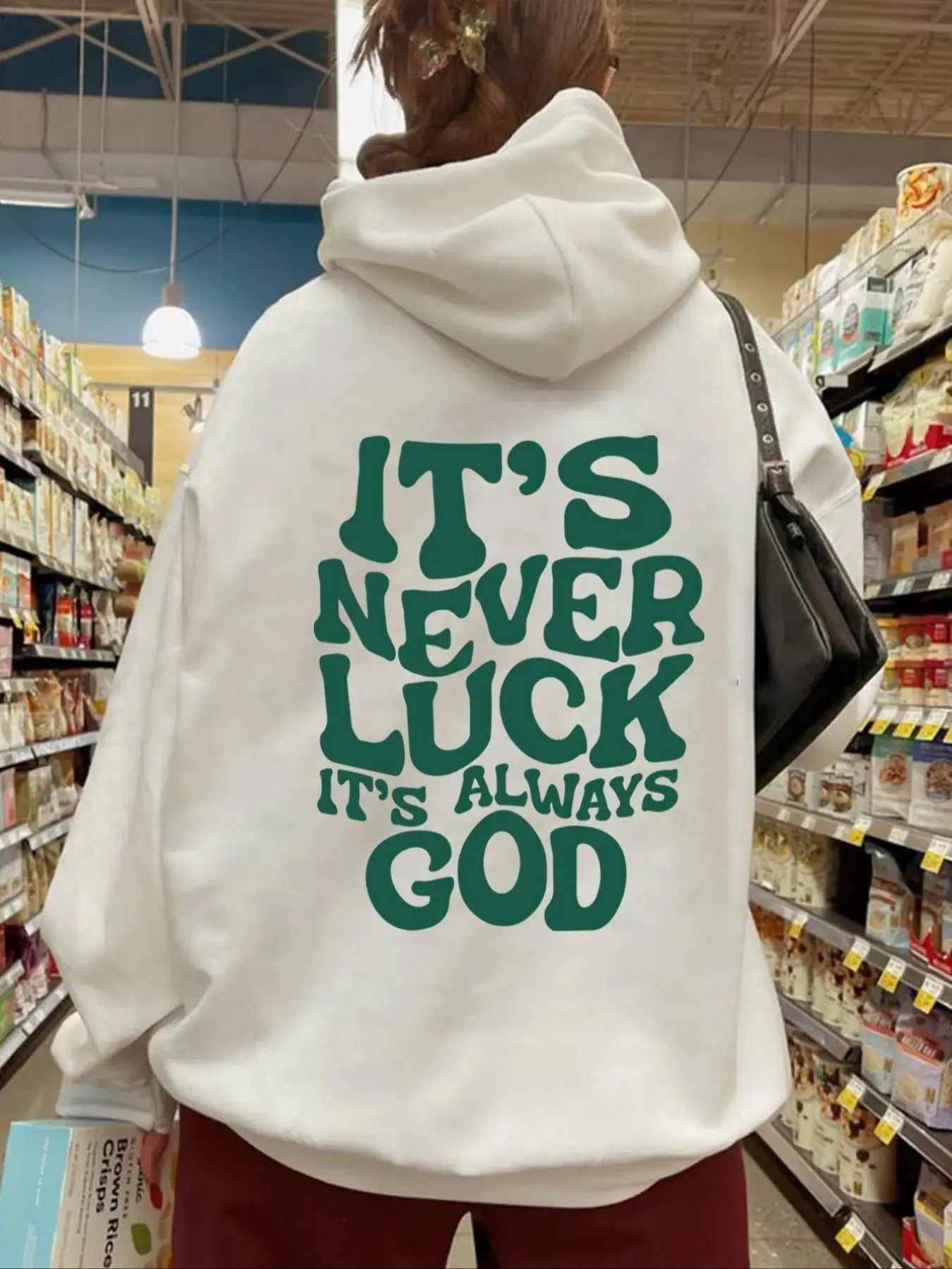 Women's Letter Print Drop Shoulder Hoodie, Fashion Casual Drawstring Pocket Hooded Sweatshirt for Daily Holiday Outdoor Wear, Ladies Clothes for Spring & Fall