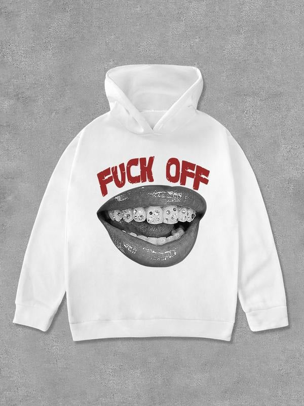 Women's Letter Print Drop Shoulder Hoodie, Fashion Casual Hooded Sweatshirt for Daily Holiday Outdoor Wear, Women Clothing for Fall & Winter