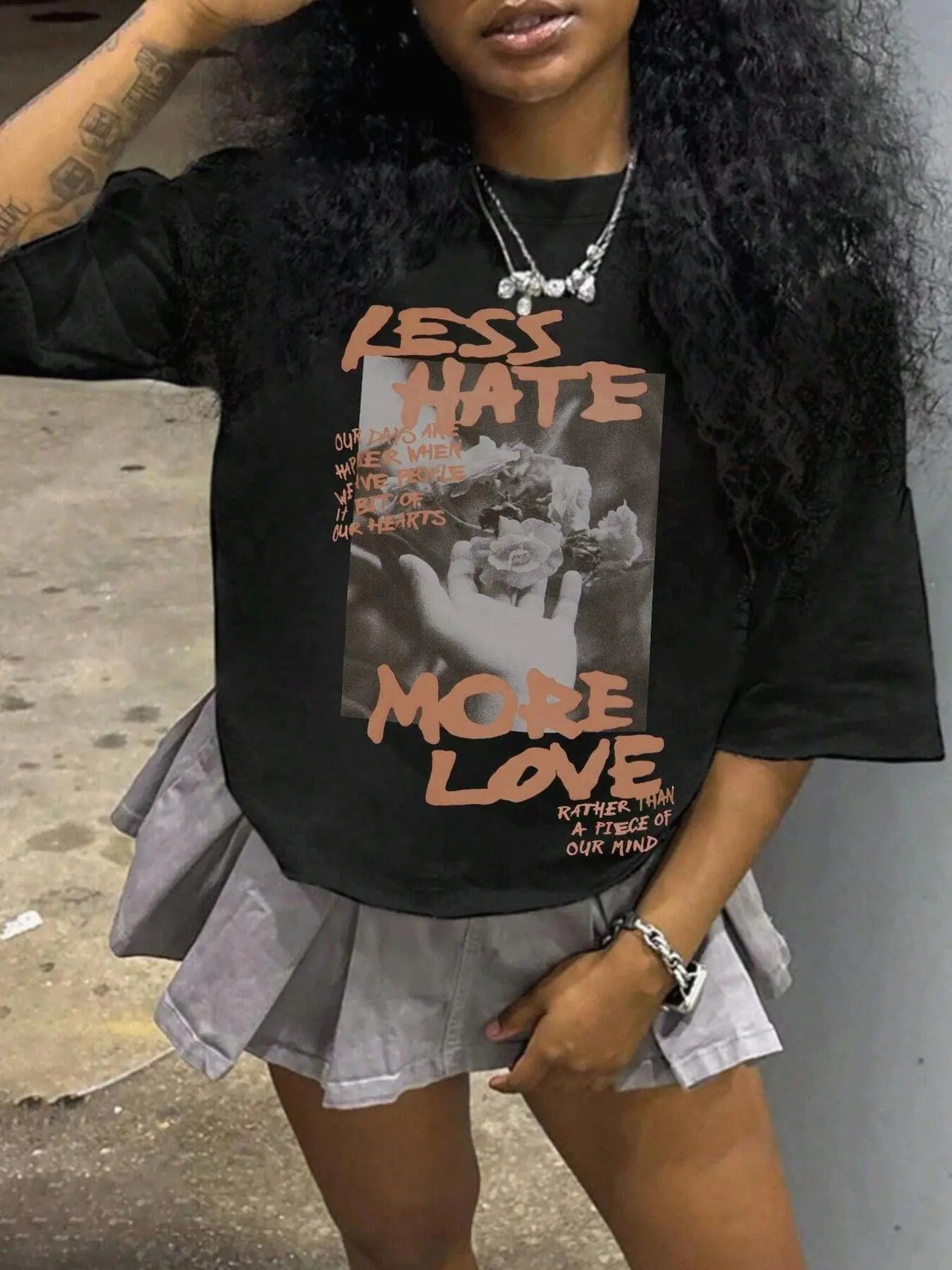 Women's Letter Print Drop Shoulder Tee, Fashion Casual Crew Neck T-Shirt for Daily Holiday Vacation Outdoor Wear, Ladies Clothes for All Seasons