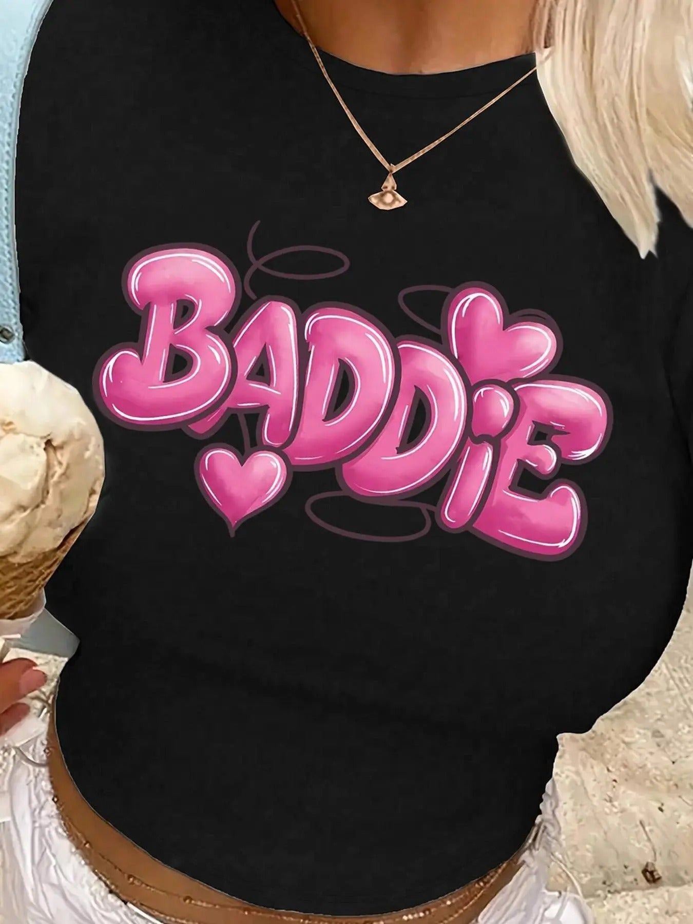 Women's Letter Print Round Neck Crop Tee, Fashion Casual Crew Neck Short Sleeve T-shirt for Daily Holiday Vacation Outdoor Wear, Ladies Clothes for Summer, Topstyle{n002}3