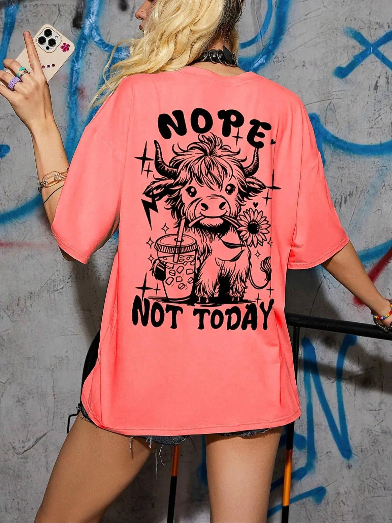 Women's Letter Print Round Neck Tee, Fashion Casual Crew Neck T-shirt for Daily Holiday Vacation Outdoor Wear, Ladies Clothes for Summerstyle{n002}9