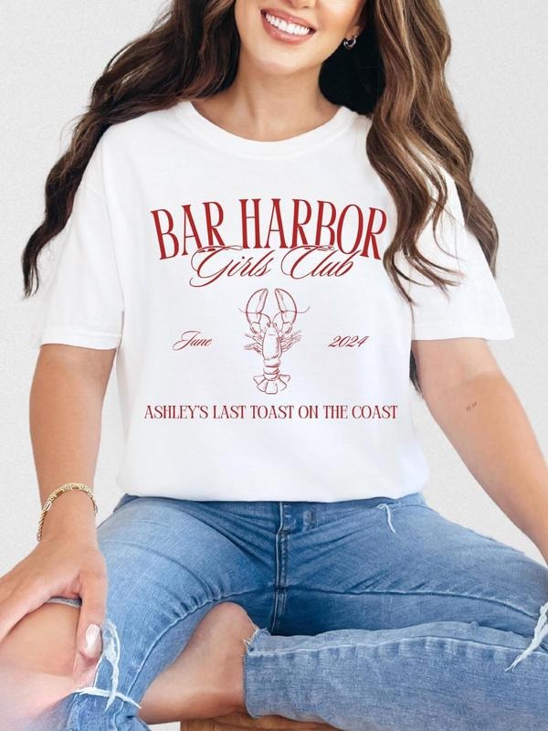 Women's Letter Print Round Neck Tee, Fashion Casual Short Sleeve T-shirt for Daily Wear, Ladies Clothes for All Seasons