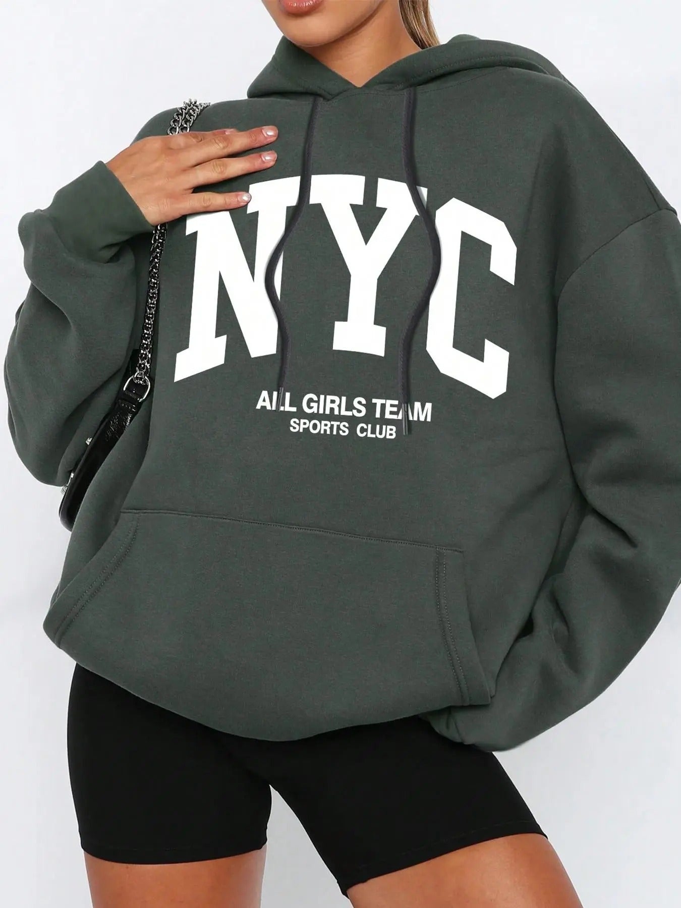 Women's Letter Print Thermal Lined Hoodie, Casual Drawstring Pocket Hooded Sweatshirt, Ladies Fall & Winter Clothes T-Shirts
