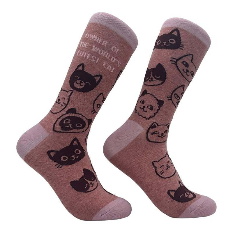 Women's Owner Of The Worlds Cutest Cat Socks Funny Kitten Pet Lovers Footwear Funny Graphic Socks Comfortable Fitted...