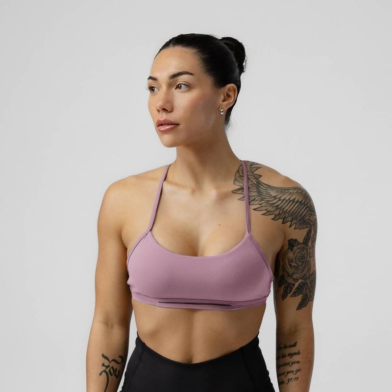 Women's Strategy Bra - Plain Pattern, Low to Medium Support, Indoor and Outdoor Training, Removable Cups, Cooling Inner...