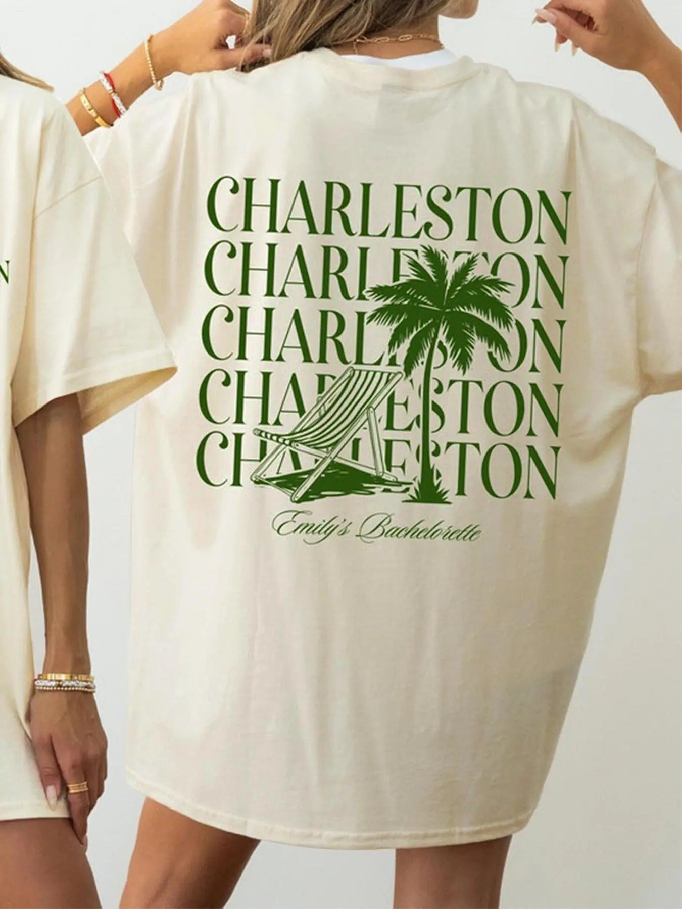 Women's Tree & Letter Print Round Neck Tee, Fashion Casual Crew Neck T-shirt for Daily Holiday Vacation Outdoor Wear, Ladies Clothes for Summer