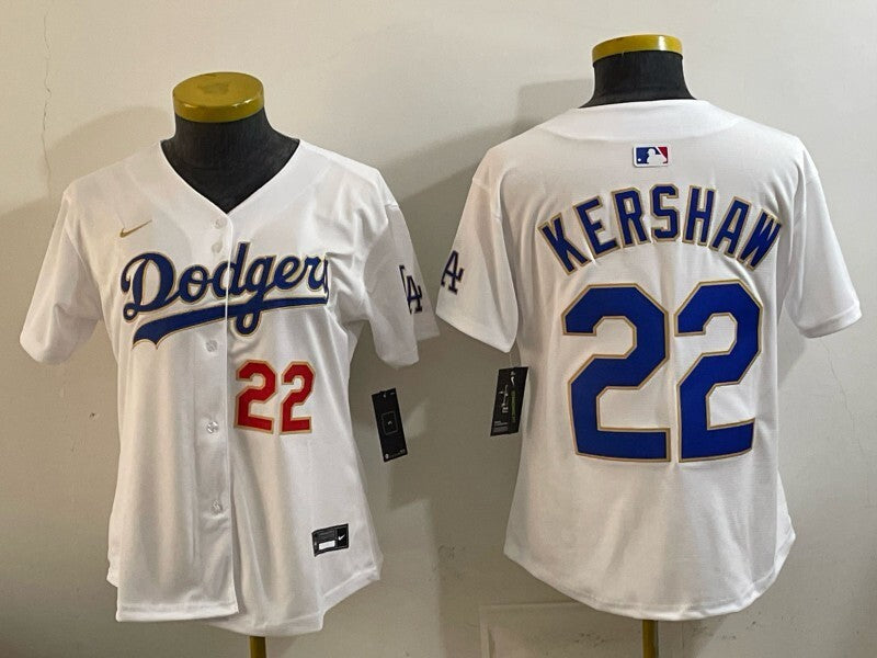 Women Los Angeles Dodgers #22 Clayton Kershaw Dodgers Women Youth Style 5