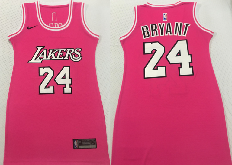 Women Los Angeles Lakers #24 Kobe Bryant Lakers 24 # Kobe Pink Women Dress
