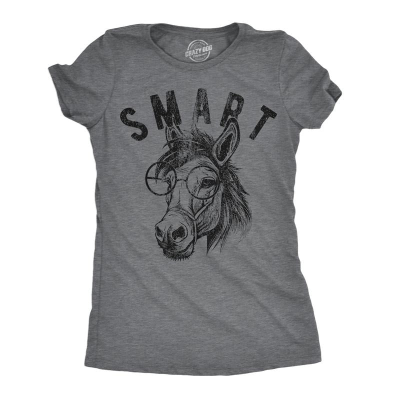 Womens Funny T Shirts Smart Ass Sarcastic Donkey Graphic Tee for Ladies Funny Womens T Shirts Cute Slimming Top Comfortable Soft Womenswear Animal Tops for Women Funny Sarcastic Top Women's Novelty Dark Grey