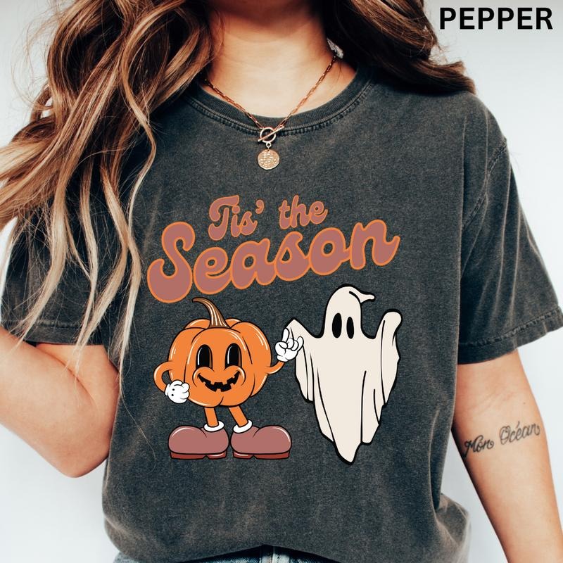 Womens Graphic Halloween Shirt, Tis the Season Halloween Shirt #1, Spooky Season Graphic shirt, Halloween Unisex Cotton T-shirt, Oversized Halloween Fall