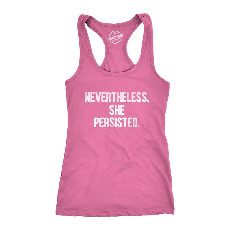 Womens Nevertheless She Persisted Funny Political Congress Senate Fitness Tank Top Funny Racerback Tank Cute Slimming Tank tops comfortable soft top Funny Political Sleeveless Tee Novelty Tank Tops