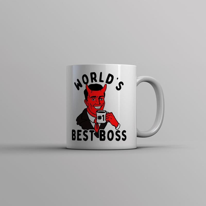 Worlds Best Boss Devil Mug Office Job Demon Novelty Cup-11oz Funny Coffee Mugs Ceramic Printed Drinkware Cup