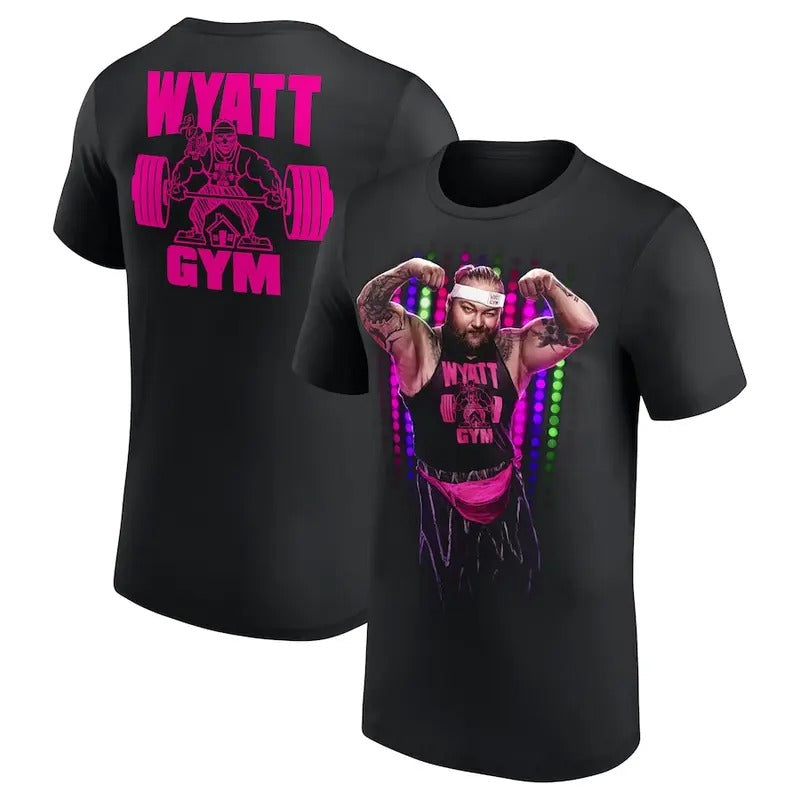 Wyatt Gym Double Sided Graphic T-Shirt, Bray Wyatt Gym Flex Shirt, Professional Wrestler Fan Gift For Men Women Unisex Tee, Crew Neck SweatShirt, Hoodie S-5XL 100% Cotton