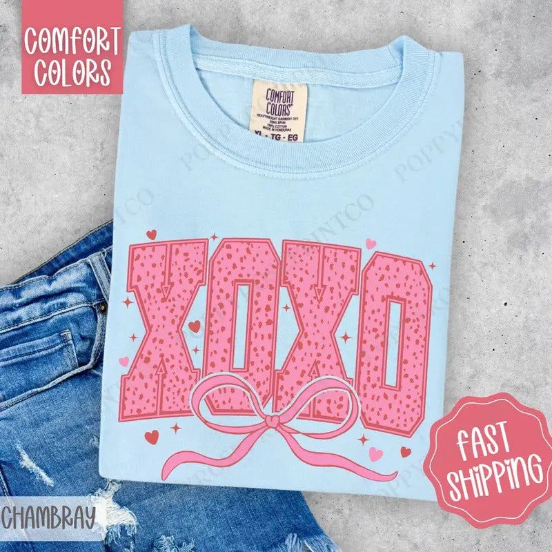 XOXO Shirt Comfort Colors, Valentine's Day Women's Tee, Cute Women's Tshirt Hoodie, Sweatshirt | WearSparks.com