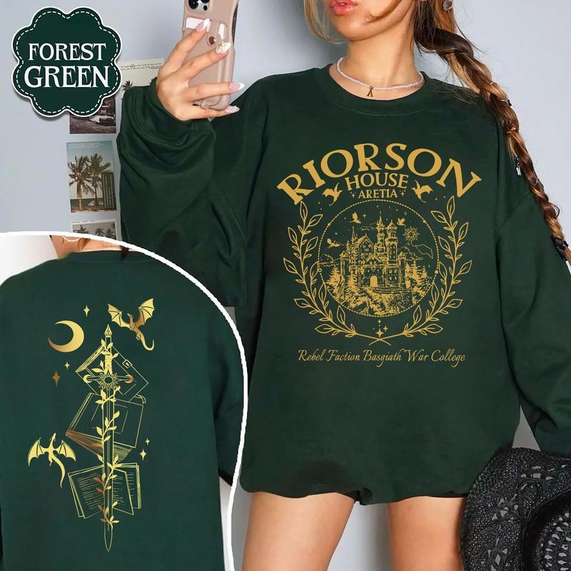 Xaden Riorson House Sweatshirt, Iron Flame Shirt, Dragon Rider 2-Sided Sweatshirt, Violet Sorrengail Shirt, Bookish Sweatshirt, Fantasy Books Shirt