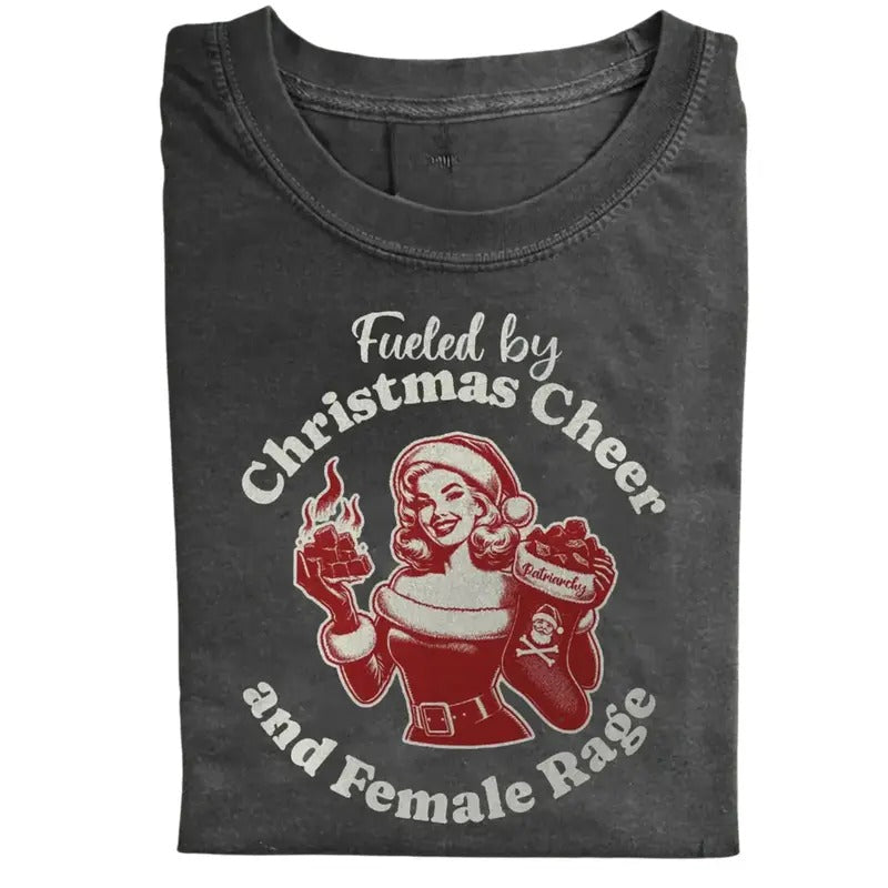 Xmas Rage Cheer Female T-shirt, Vintage Funny Graphic T-Shirt Hoodie, Sweatshirt | WearSparks.com