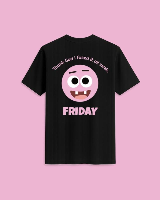Xpre88ion Friday Tee Black Graphic Man Top Casual Funny Tshirt