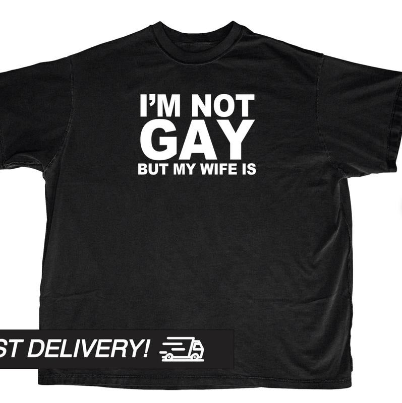 Y2k Shirt, Im not gay but my wife is shirt, y2k clothing, Goth Punk T-Shirt, Streetwear T-Shirt, Alternative Clothing Menswear Top