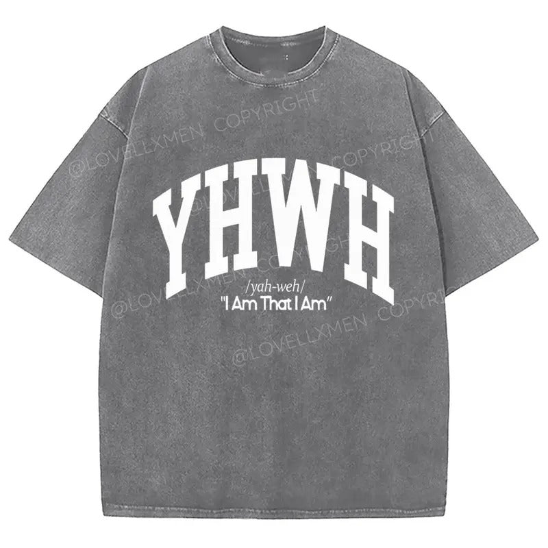 YHWH Washed T-Shirt, Christian Jesus t shirts, Vintage 90s Graphic Tee Gift Womenswear Top Cotton Hoodie, Sweatshirt
