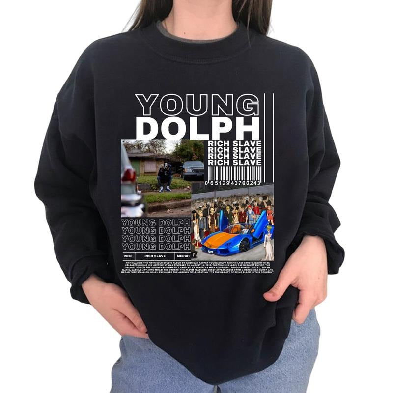 YOUNG DOLPH T Shirt, Young Dolph Rapper Unisex Sweater, Hiphop, Retro 90s Vintage Bootleg Tee Hoodie