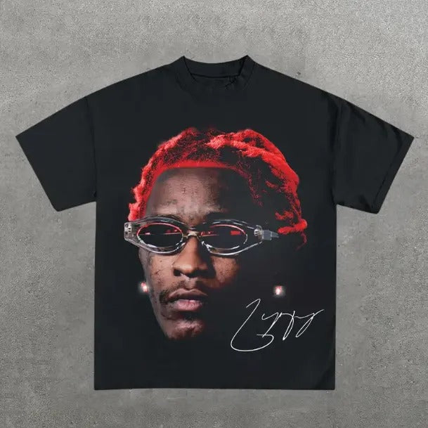 YOUNG THUG Red T-Shirt, Music Rap Tee, Pop, Hip Hop, R&B, Y2k, Unisex T-Shirt, Gift For Men Women Womenswear Menswear Top Streetwear