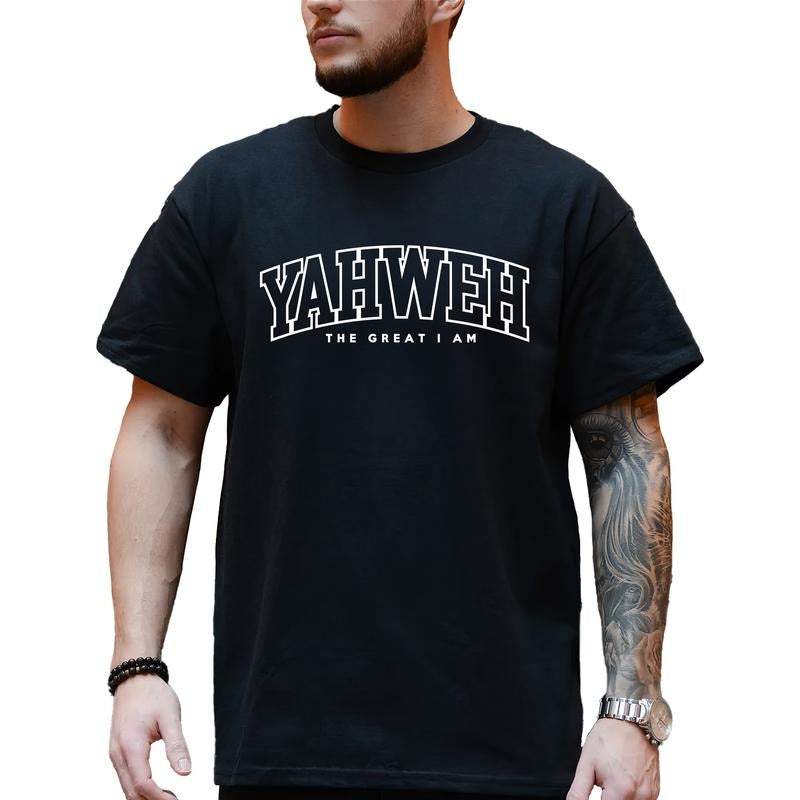 Yahweh Vintage Shirt, Yahweh Vintage Tee, Jesus Graphic Printed Tee, YHWH Unhinged Shirt, Faith T-shirt For Men, Jesus Lover Comfy Fabric Graphic Tee, Shirt For Husband, Men's Top, Menswear, Cotton Fabric Relaxed Tee