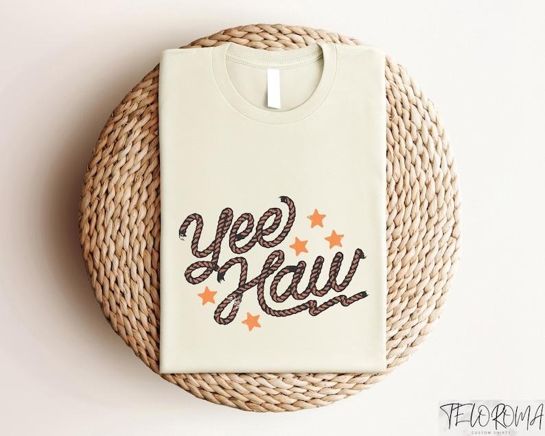 Yee Haw Rope Shirt, Cowboy Rope Sweatshirt, Western Star Tee, Retro Sayings Country Clothing, Cowboy Western Graphic Gifts, Rodeo Tshirtstyle{n002}2