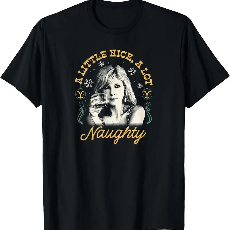 Yellowstone Beth Dutton Holiday Little Nice A Lot Naughty TShirt