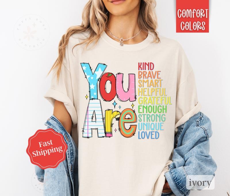You Are Kind Teacher Shirt Comfort Colors, Teacher Tshirt, Gift For Teacher Hoodie, Sweatshirt | WearSparks.com