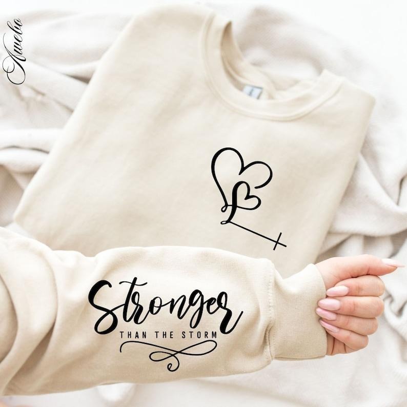 You Are Stronger Than The Storm Sweatshirt, Boho Self Care Sweatshirt, Hoodie and Sweater; T-shirt Cotton Menswear...