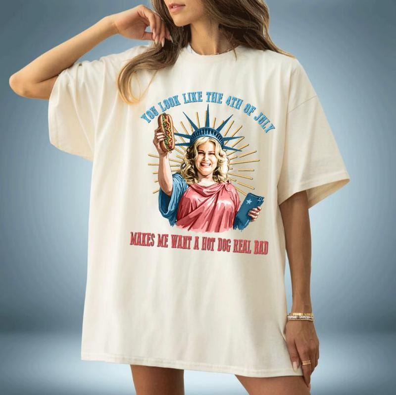 You Look Like The 4th Of July Makes Me Want A Hot Dog Real Bad Shirt, Funny 4th Of July Gift Shirt, Full Color, Menswear Top, Womenswear Top, clearance items today 2024
