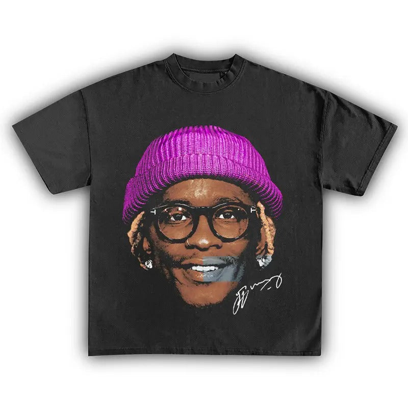 Young Thug Graphic Tee Shirt Big Face Vintage Rapper Hip Hop Concert Merch Men Women Streetwear