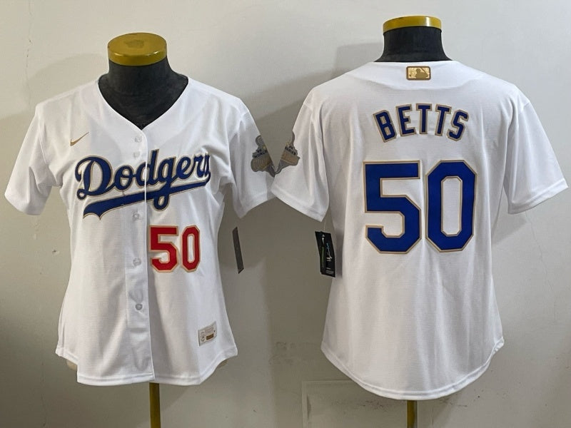 Youth Los Angeles Dodgers #50 Mookie Betts Dodgers Edition Women Youth